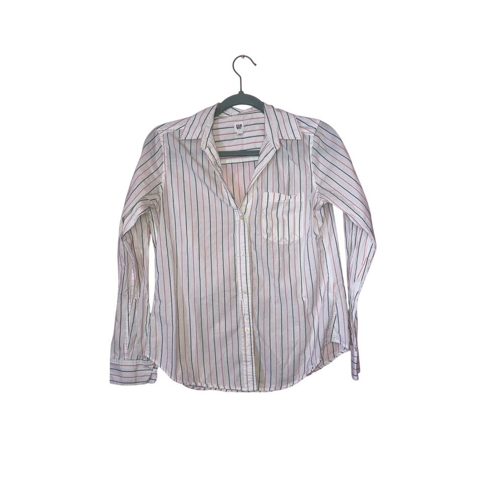 Gap Striped Button Front Blouse Size Small
